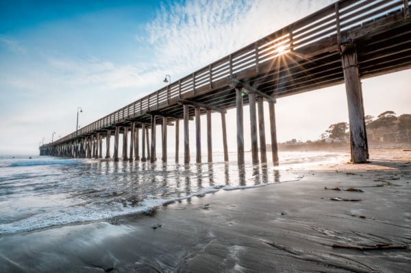 Pier Beach Sunset Landscape Nature