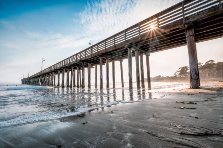 Pier Beach Sunset Landscape Nature