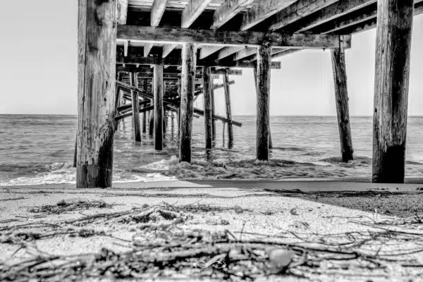 BW Pier Beach Sand Landscape BW Pier Beach Sand Landscape