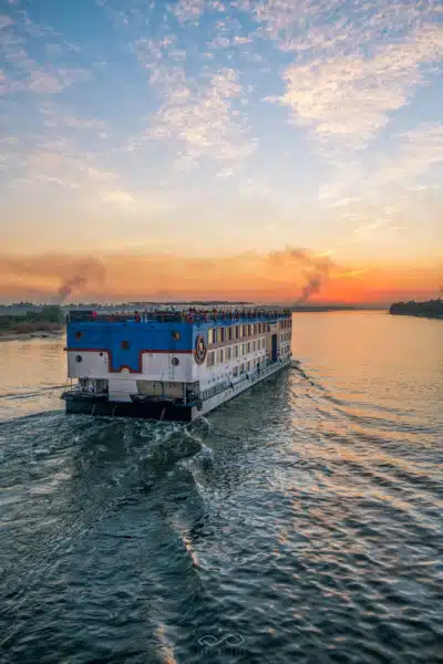 Nile River Cruise Boat Sunset Nile River Cruise Boat Sunset