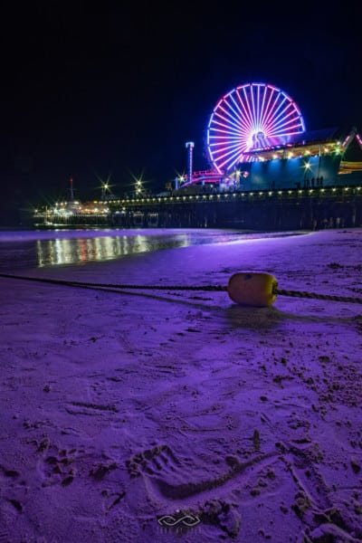 SantaMonica Pier Purple Sand Nightscape