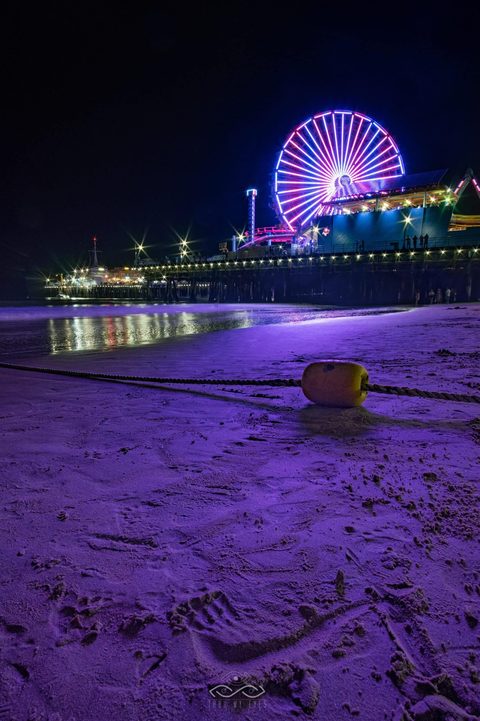 SantaMonica Pier Purple Sand Nightscape