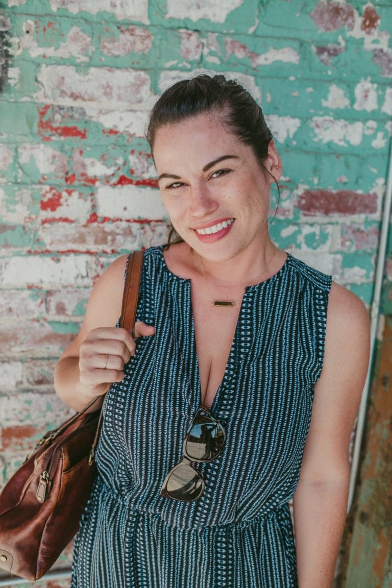 Woman Smiling Dress Painted Wall