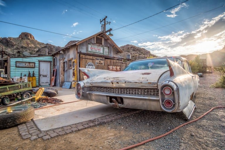 Cadillac Classic Rusted Desert Landscape