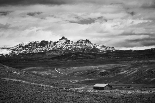 BW Country Farm Mountain Landscape