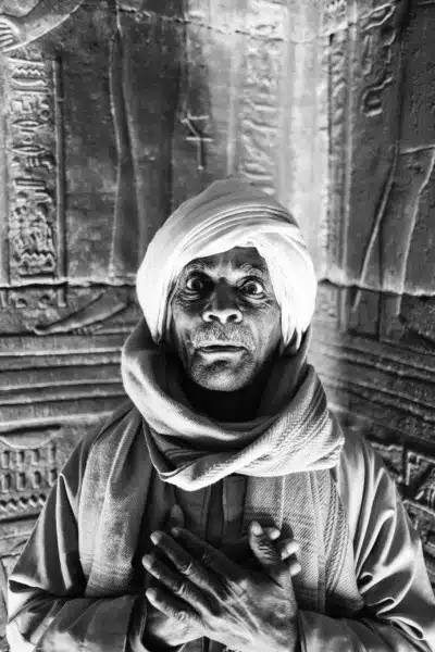 BW Guard Temple Egypt Portrait BW Guard Temple Egypt Portrait