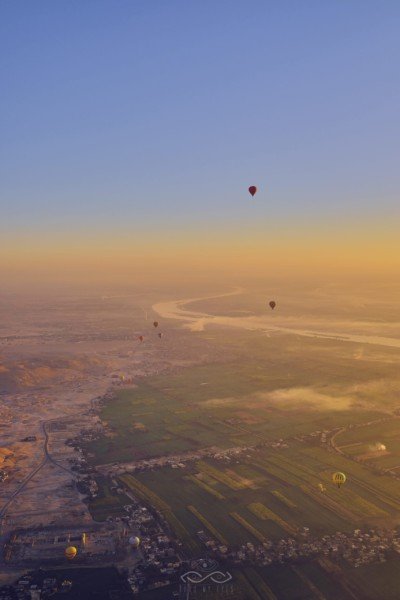 Balloon River Landscape Egypt Luxor