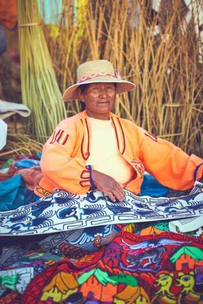 Elder Woman LakeTiticaca Peru Travel