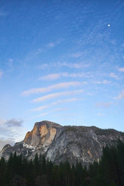 Half Dome Moonrise Yosemite Nature