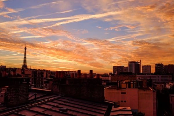 Paris Sunset Eiffel Tower Travel