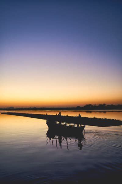 River Boat Vrindavan India Reflection