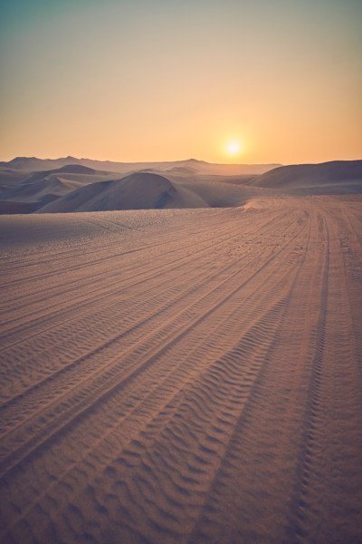 Sunset Sand Paracas Peru Landscape